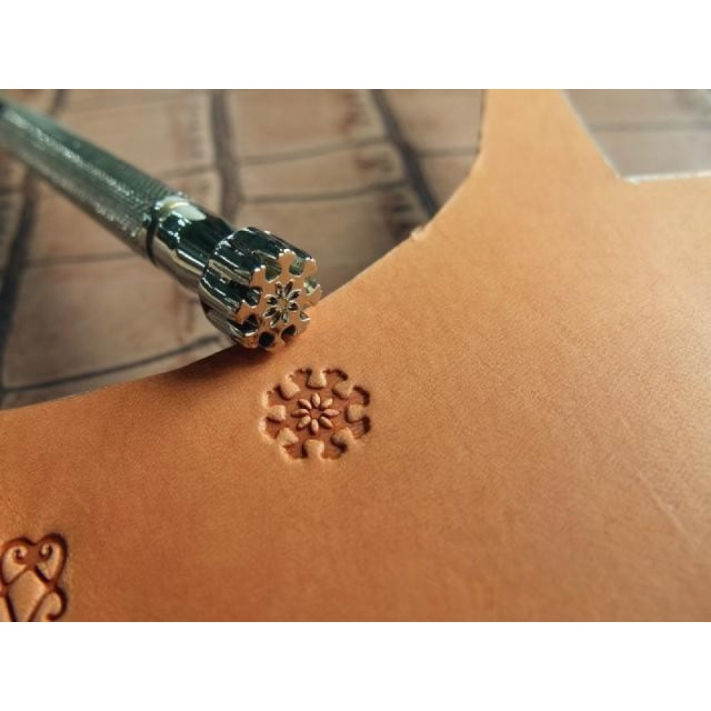 Leather stamp, leather craft tools, leathercraft tool, center flower1